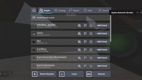 Roblox evade scripting (With evon executor)