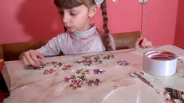 Детская картина сделанная из пазлов. Поделки своими руками. смотреть онлайн