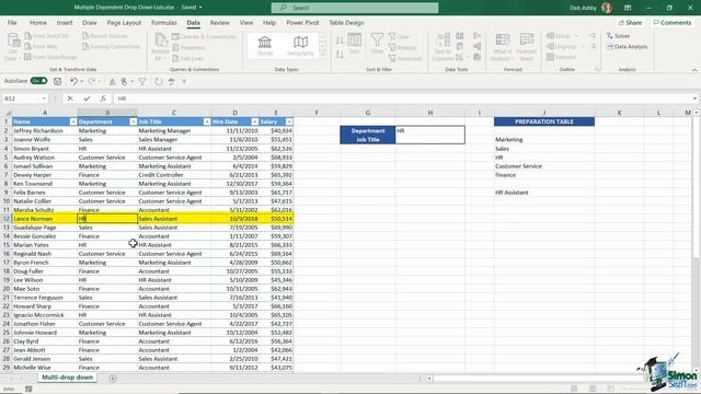 Multiple Dependent Drop Down Lists in Excel (Data Validation in Excel, FILTER, UNIQUE) смотреть онлайн