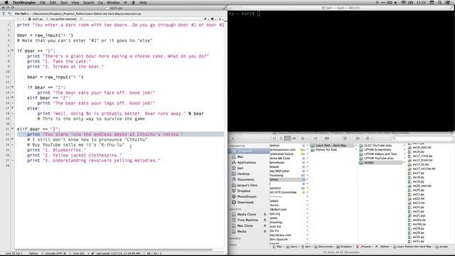 Learn Python the Hard Way - Ex 31 - Making Decisions смотреть онлайн