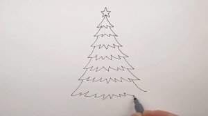 Как Нарисовать Новогоднюю Елку поэтапно для детей | Как рисовать елочку легко и просто