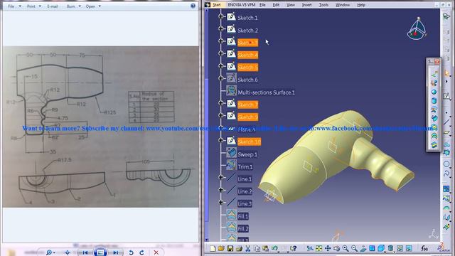 Catia V5 Tutorial|Product Engineering|How to create a Hair Dryer Cover|Simple steps Beginners|Part смотреть онлайн