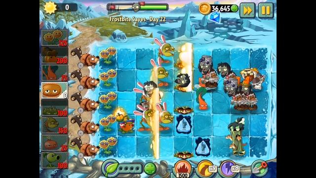 Plants vs Zombies 2 | Frostbite Caves Day 22 | Walkthrough смотреть онлайн