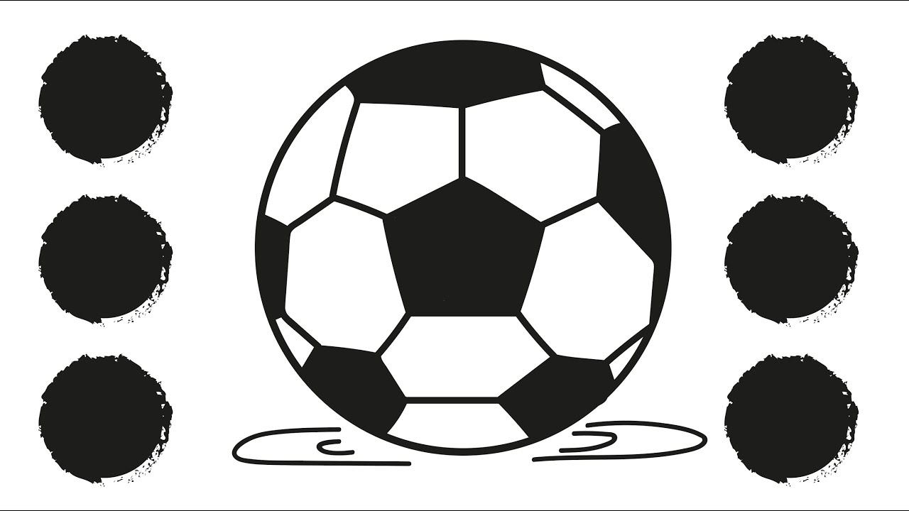 Как нарисовать МЯЧ / ФУТБОЛЬНЫЙ МЯЧ / Раскраска / How to draw a SOCCER BALL / Краски Раскраски смотреть онлайн