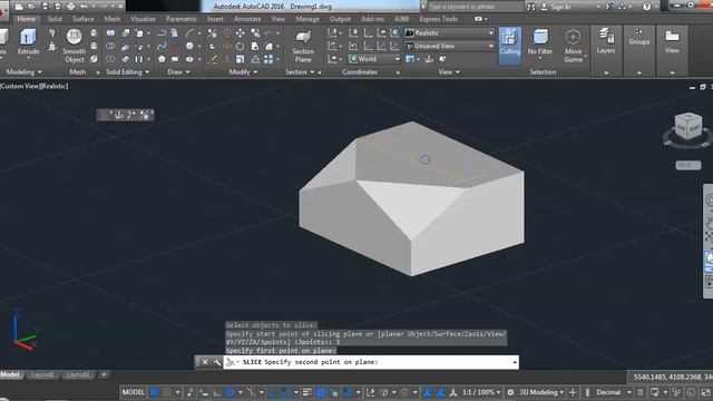 Autodesk AutoCAD 3d tutorial | Autocad 3d Slice command | How to use Slice command in Autocad 3d смотреть онлайн