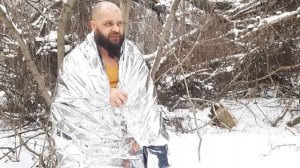 Реальный зимний тест спасательного одеяла / термоодеяло, ерунда для выживания ?