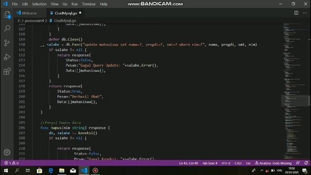 Bahasa pemrogaman Koneksi Database Mysql dan CRUD menggunakan Golang смотреть онлайн