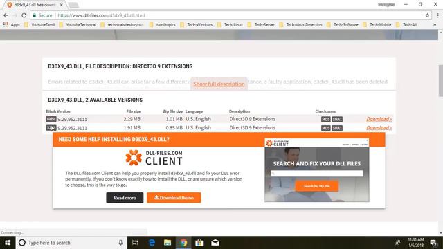 How to Fix d3dx9_43.dll Missing Error : Windows 10/8/7 смотреть онлайн