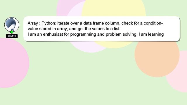 Array : Python: Iterate over a data frame column, check for a condition-value stored in array, and смотреть онлайн