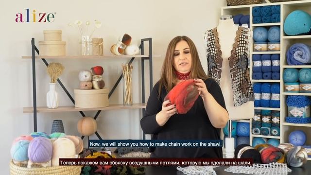 Alize Angora Gold Batik ile Şal Yapımı / Chain Work Shawl / ОБВЯЗКА ШАЛИ ВОЗДУШНЫМИ ПЕТЛЯМИ смотреть онлайн
