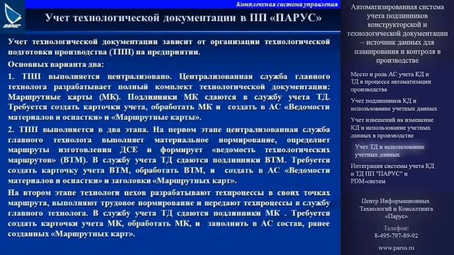 Учет ТД и использование учетных данных
