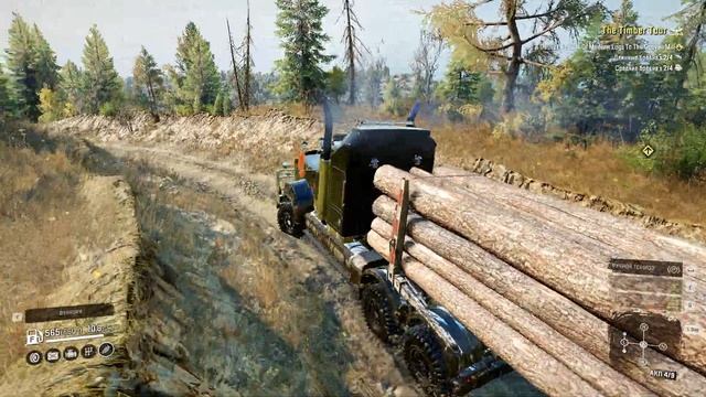 SnowRunner-Моды-Crazys Firebreaker Kenworth-Карта Downhill Remastered-Перевозка грузов-Часть 2 смотреть онлайн