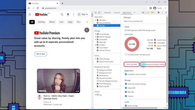 How to clear site data and third-party cookies from Google Chrome browser using Inspect смотреть онлайн