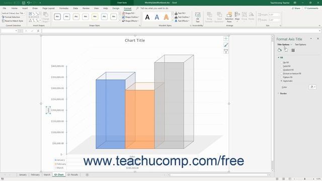 Excel 2019 & 365 Tutorial Formatting Axis Titles Microsoft Training смотреть онлайн