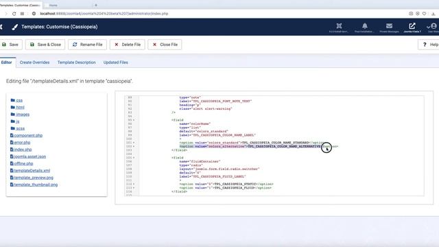 Ajouter un thème de couleurs au Template Cassiopeia de Joomla! 4 смотреть онлайн