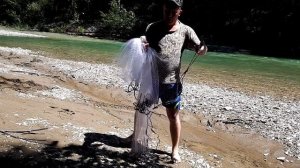 очено простой способ заброса кастинговой сети американского типа