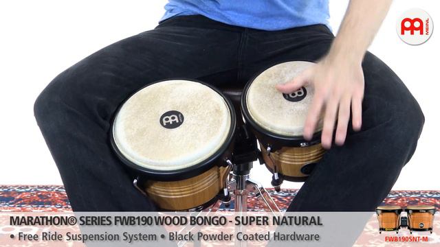 Marathon® Series FWB190 Wood Bongo - Super Natural - FWB190SNT-M смотреть онлайн