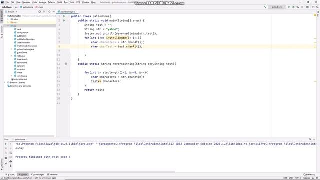 Write a program to check Palindrome | Reverse a string in java | IntelliJ IDEA смотреть онлайн