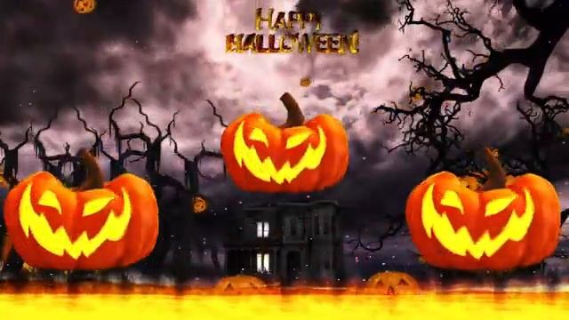 Dancing Pumpkin & Skeleton Halloween Ambience with Thunderstorm Sound Effects ? смотреть онлайн