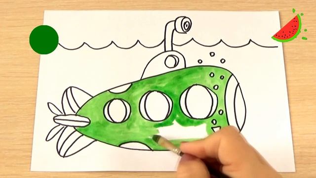Как нарисовать ПОДВОДНУЮ ЛОДКУ / Раскраски для детей смотреть онлайн