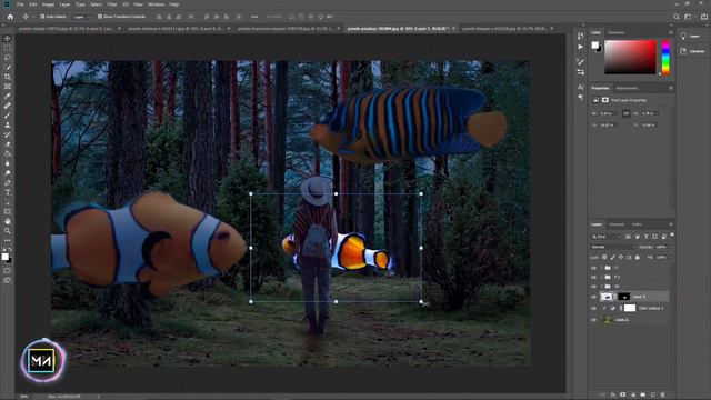 Big fish in the jungle - Photoshop Manipulation Tutorial | How to Create This in Photoshop . смотреть онлайн