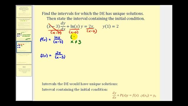 Find the Interval That a Linear First Order Differential Equation Has a Unique Solution смотреть онлайн
