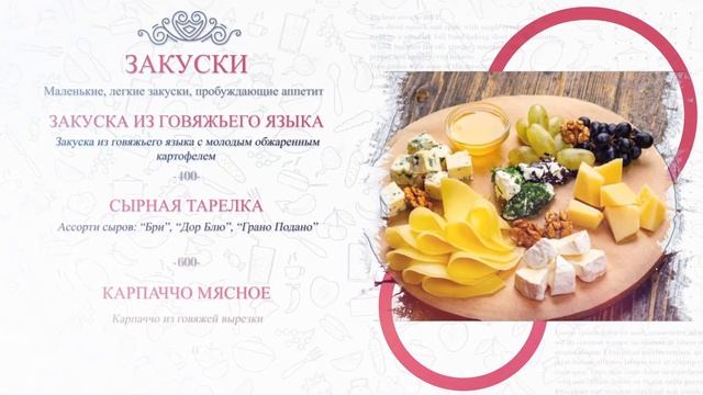 Меню ресторана смотреть онлайн