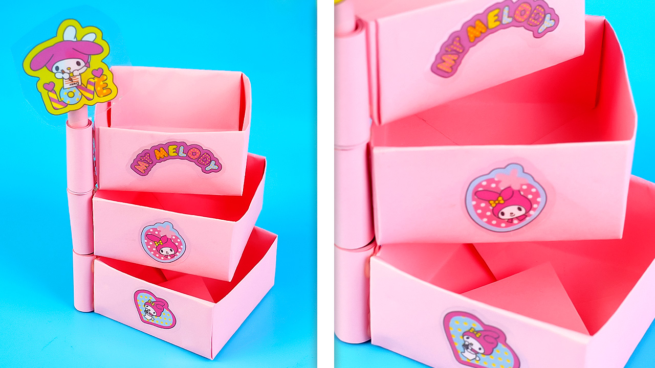 Оригами из бумаги Как сделать оригами коробочку – органайзер своими руками смотреть онлайн