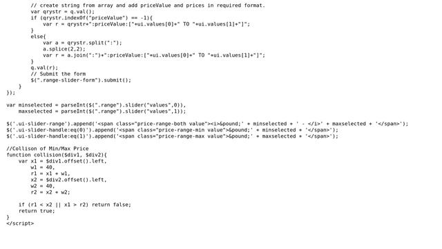 Code Review: Price Slider using jQuery UI working in Java environment to be optimised смотреть онлайн