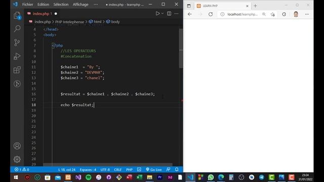 15 - COURS PHP 8 - DARIJA - LA CONCATENATION | تعلم لغة البرمجة بي إتش بي كاملة смотреть онлайн