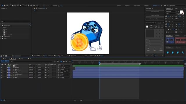 Процесс анимации Telegram стикеров в After Effects | Telegram Stickers Animation in After Effects смотреть онлайн