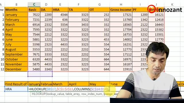 Hlookup in Excel with Puzzle Example in Hindi | Hlookup with Columns and Rows смотреть онлайн