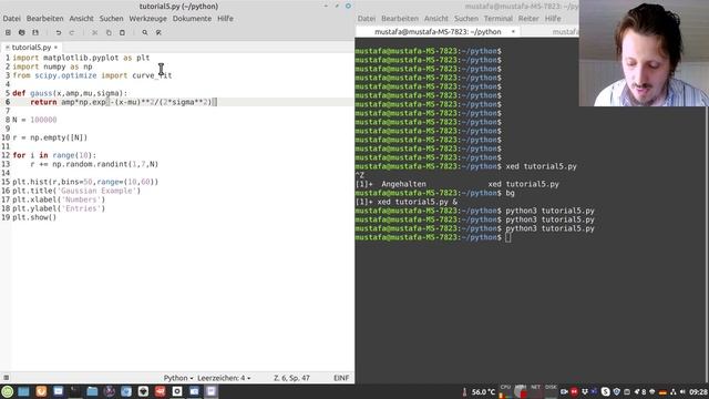 Matplotlib Tutorial 5: Gaussian Distribution & Fitting смотреть онлайн