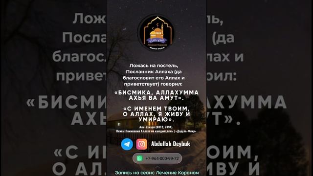ДУА ПРОРОКА ﷺ ПЕРЕД СНОМ. #дуанакаждыйдень смотреть онлайн