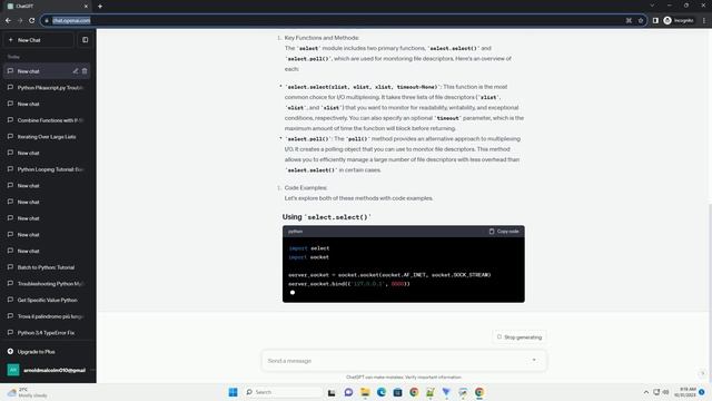 Python select used in python program смотреть онлайн