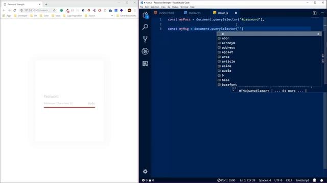 Password Strength Checker Javascript смотреть онлайн