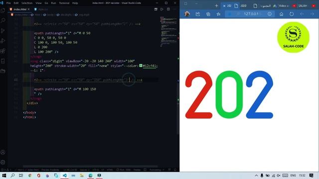 2020 SVG Animation Using pathLength=1 with stroke dashoffset Tutorial | Salah-Code смотреть онлайн