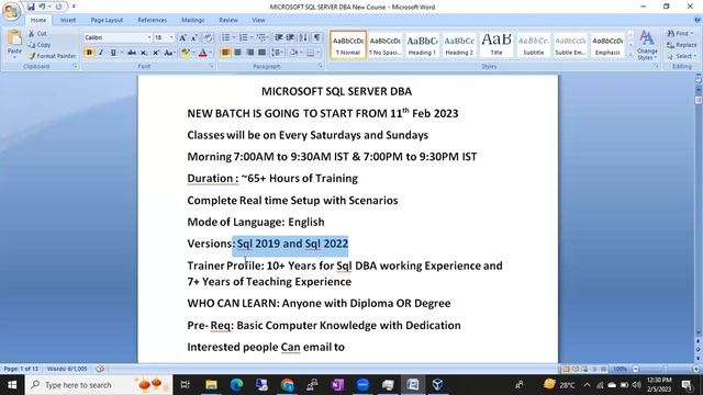 STARTING NEW BATCH ON MS SQL DBA FROM 11th Feb 2023 смотреть онлайн