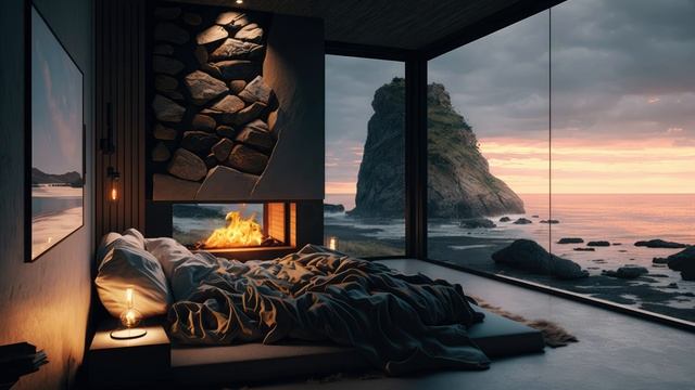 Испытайте настоящую роскошь сон у каменного камина в стеклянном доме с видом на скалистый берег смотреть онлайн