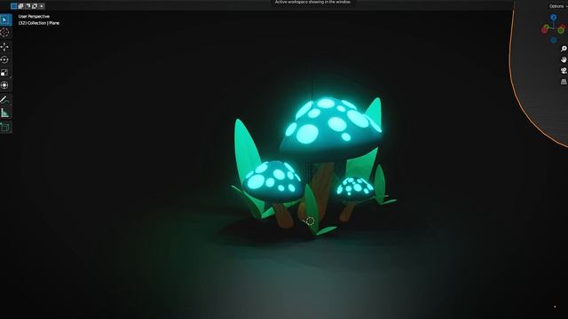3D Модель - Грибы, в Blender 3D + простой 2D моушен + текстовая анимация в After Effects смотреть онлайн