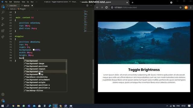 Brightness toggler button using html, css and javascript | css toggle смотреть онлайн
