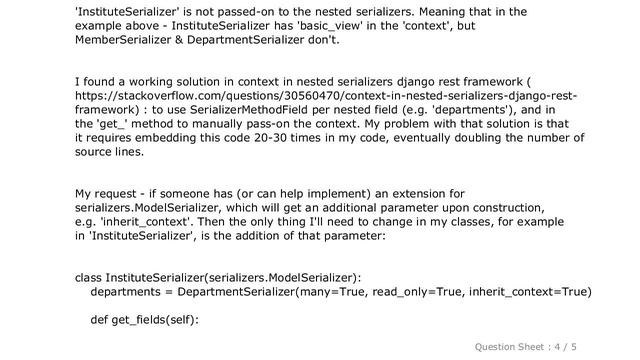 Django : Extend django rest framework to allow inheriting context in nested serializers смотреть онлайн