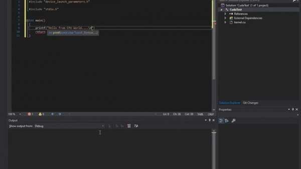 Hello World CUDA C/C++ in Visual Studio