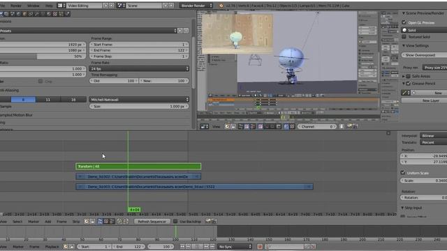 Картинка в картинке и цветокоррекция в Blender
