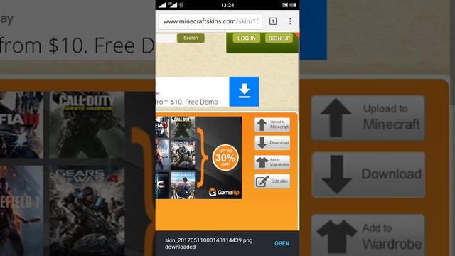 HOW TO DOWNLOAD SKINS ON MINECRAFT PE FOR FREE!!!!!||version 1.1.0.0!! смотреть онлайн