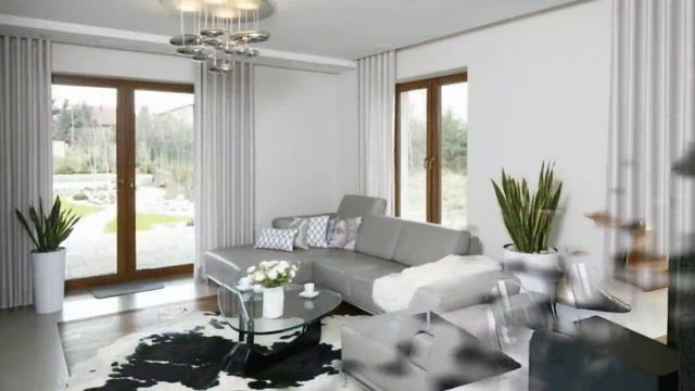 Красивая Гостиная Дизайн в сером Цвете смотреть онлайн