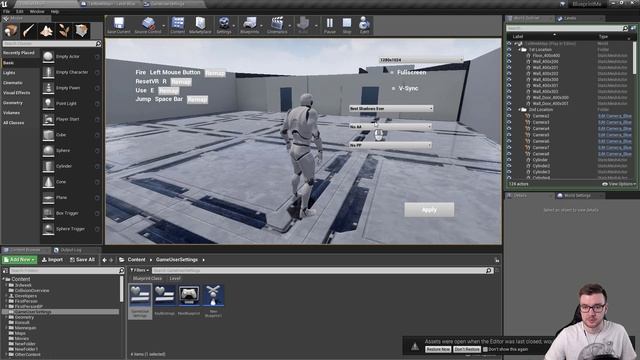 Unreal Еngine уроки - Настройки игры и переназначение клавиш смотреть онлайн