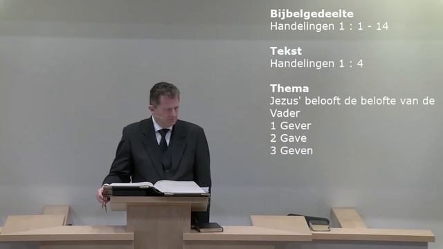 Zondagmorgendienst - Handelingen 1 - Ds. C.P. de Boer смотреть онлайн