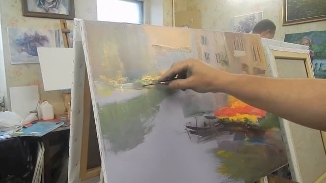 Игорь Сахаров, живопись мастихином, уроки рисования маслом смотреть онлайн