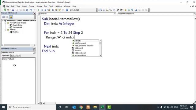 Insert Alternate Rows in Excel Using VBA | Excel VBA Tutorial in Hindi смотреть онлайн